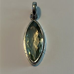 Green Amethyst Pendant 925 Sterling Silver